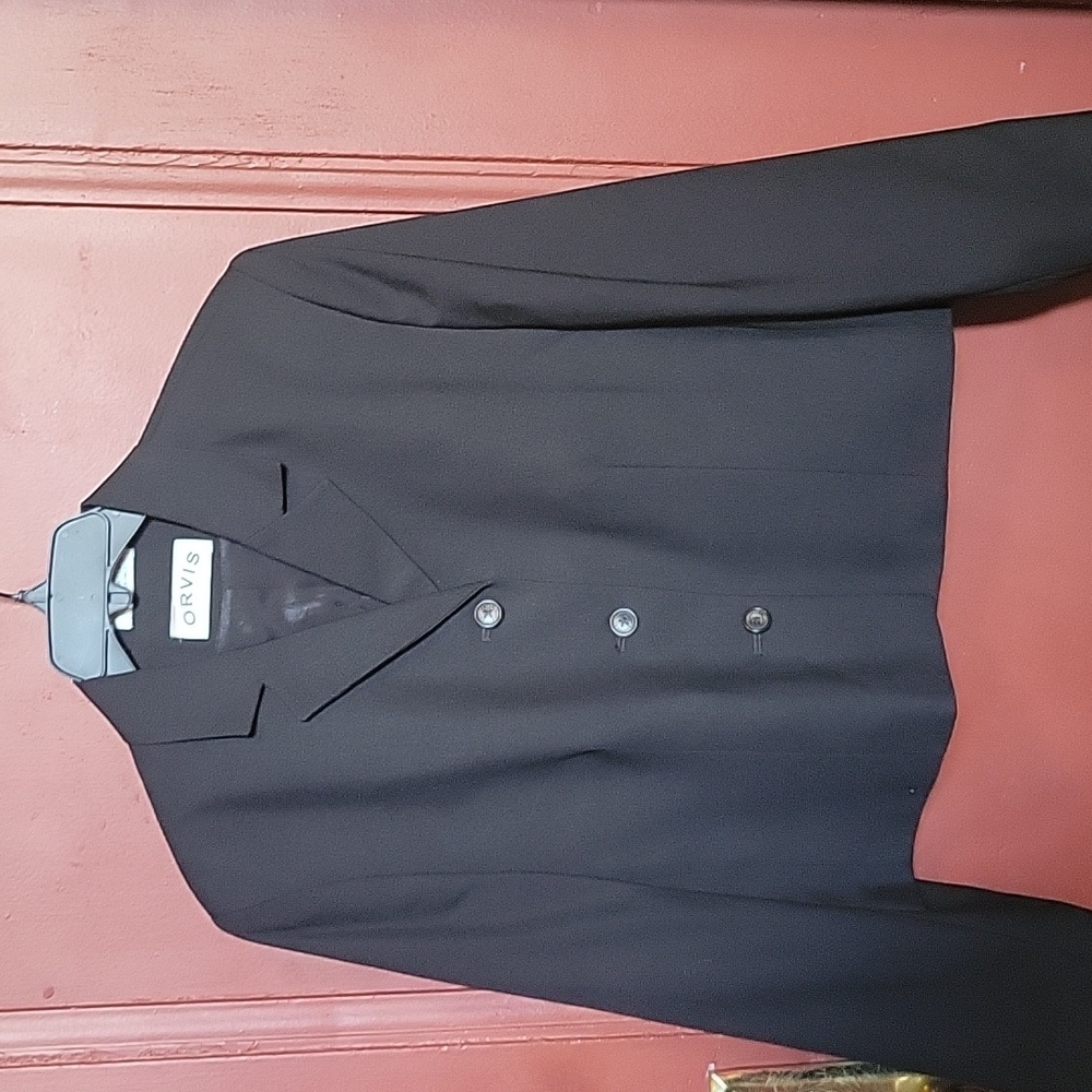 Orvis Sporting Traditions Since 1856 Women's Black Wool Blend Jacket Size 14P